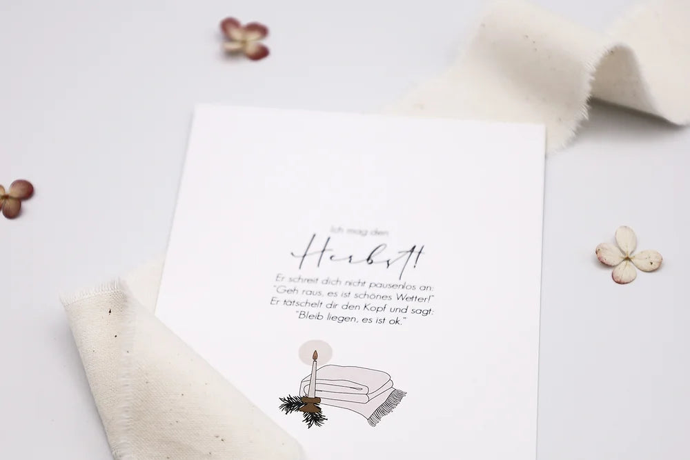 Postkarte "Ich mag den Herbst"