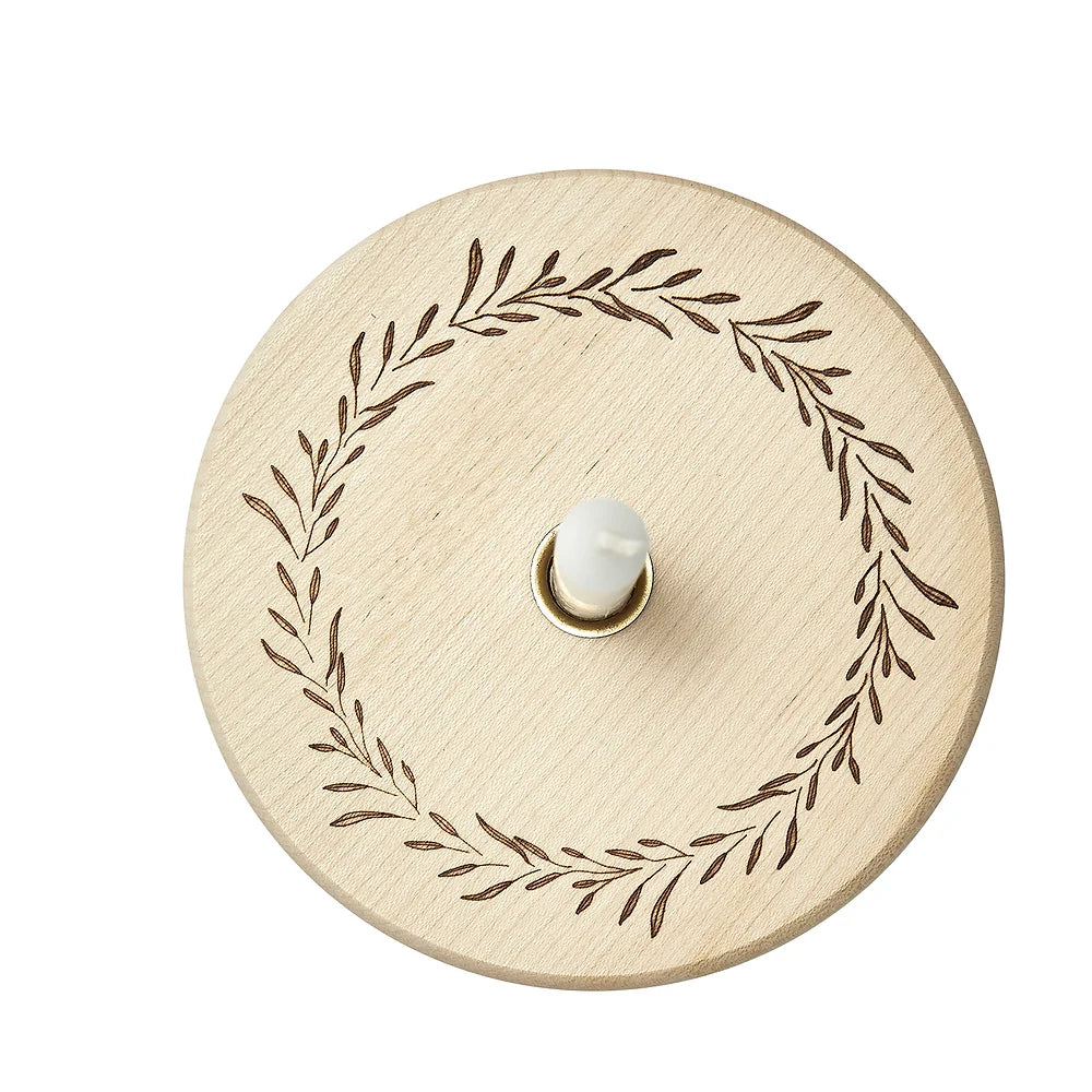 Kerzenhalter/ Kerzenteller Kranz, Holz - für dünne Kerzen mit Ø 1,3 cm
