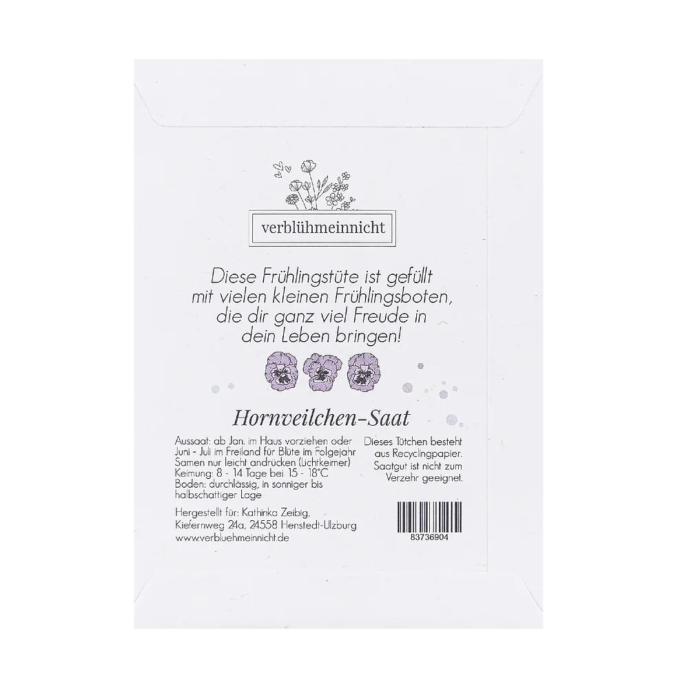 Blumensaat - Hornveilchen-Saat - Ein bisschen Frühling für Dich!