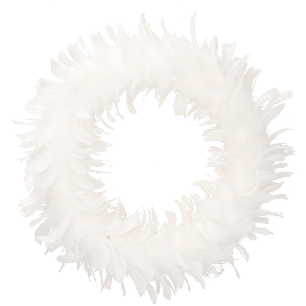 Kranz/ Federnkranz zum Hängen, Gänsefedern weiß -  2 Größen zur Auswahl