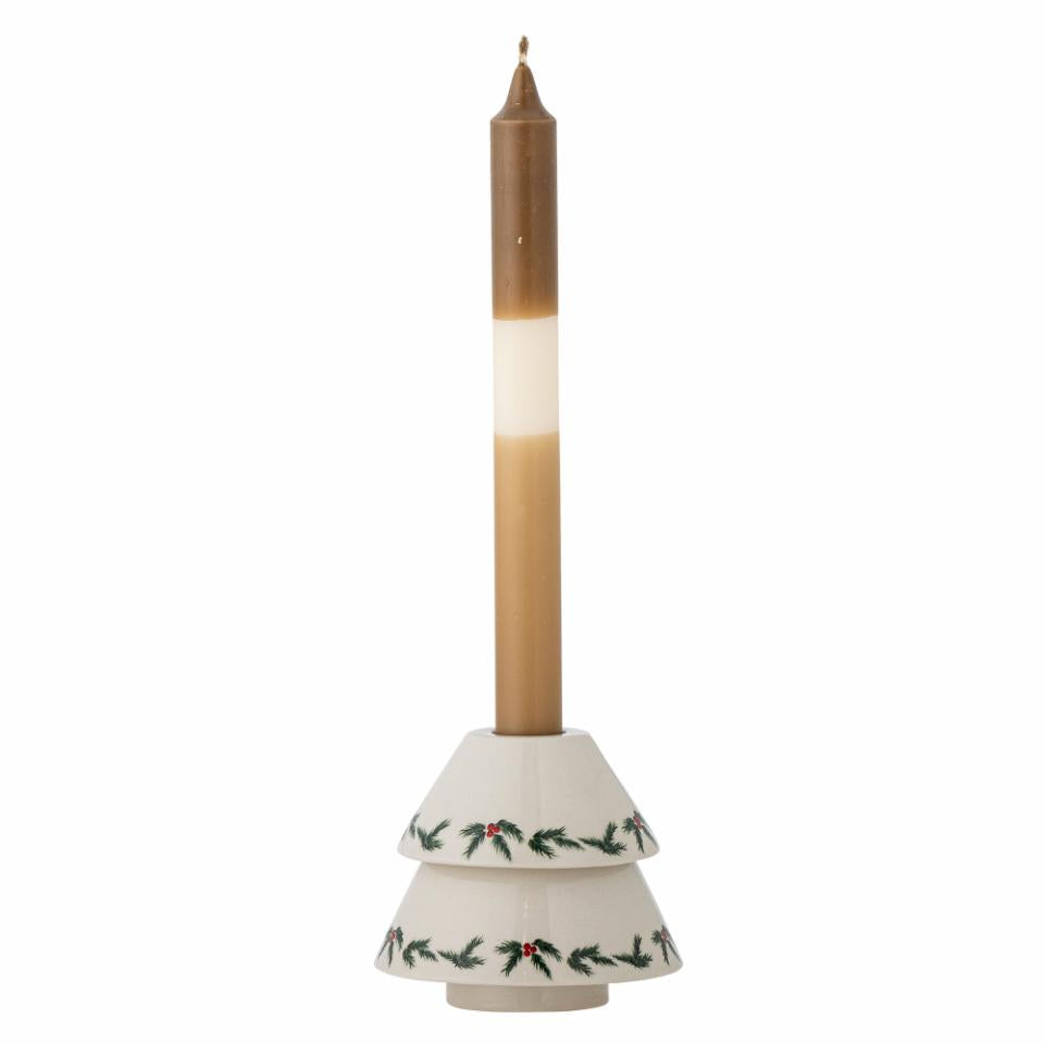 Kerzenhalter Berry, weiß, Steingut