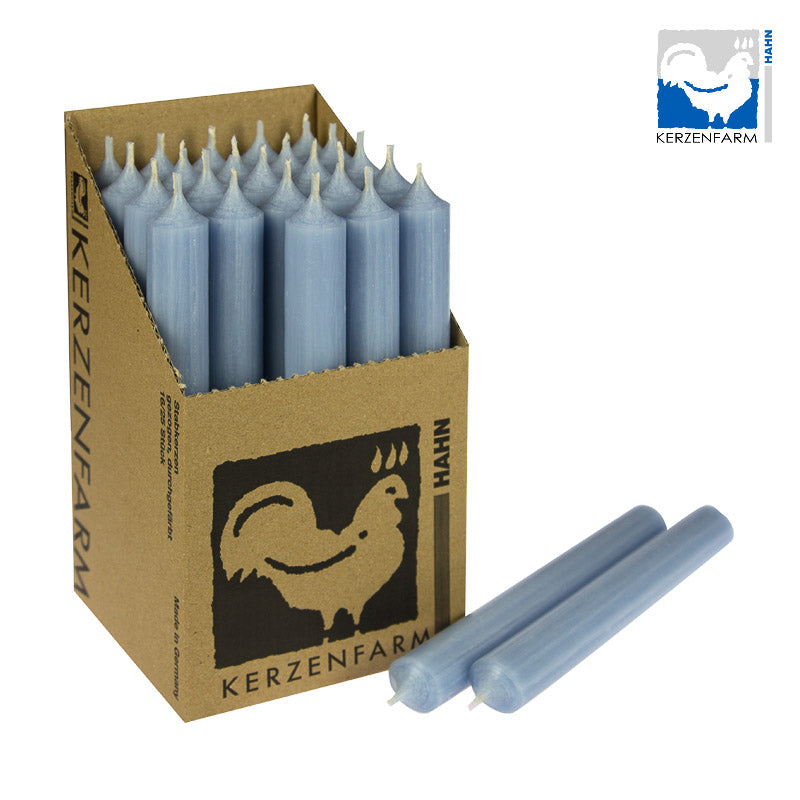Stabkerze/ Tischkerze H: 18 cm, Ø 2,2 cm - taubenblau