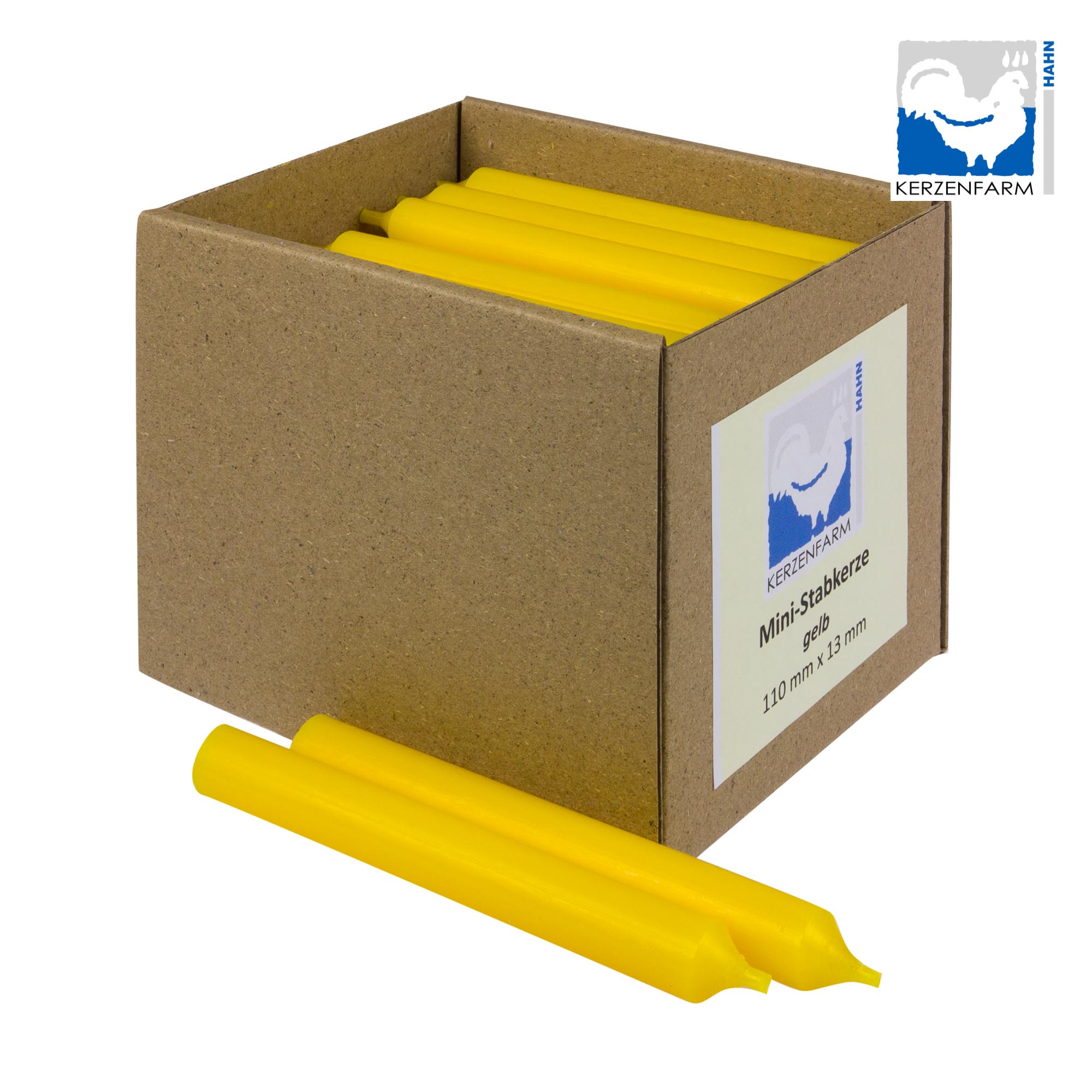 5 x Dünne Stabkerze/ Tischkerze H: 11 cm x 1,3 cm, gelb - NEU im 5er Pack