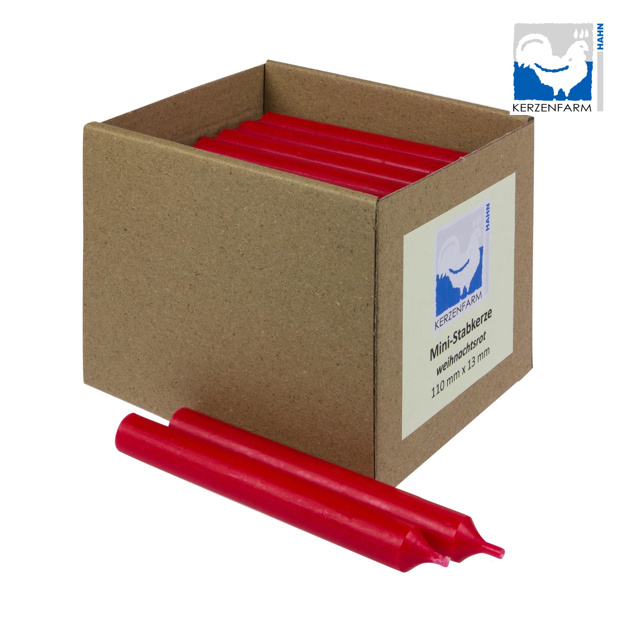 5 x Dünne Stabkerze/ Tischkerze H: 11 cm x 1,3 cm, weihnachtsrot - NEU im 5er Pack