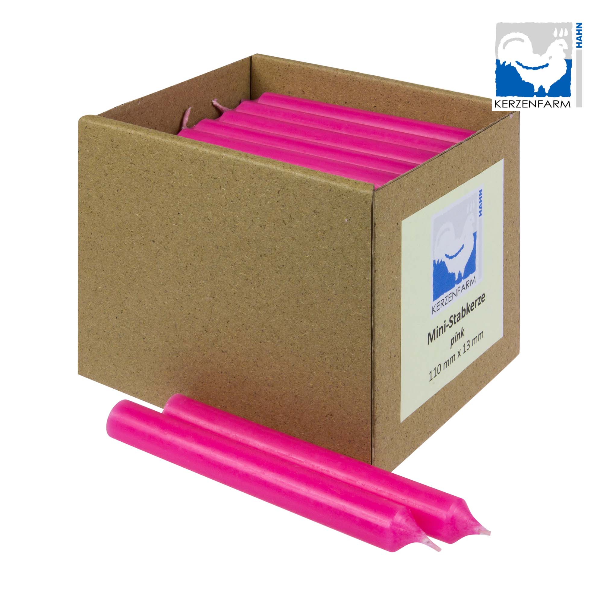 5 x Dünne Stabkerze/ Tischkerze H: 11 cm x 1,3 cm, pink - NEU im 5er Pack