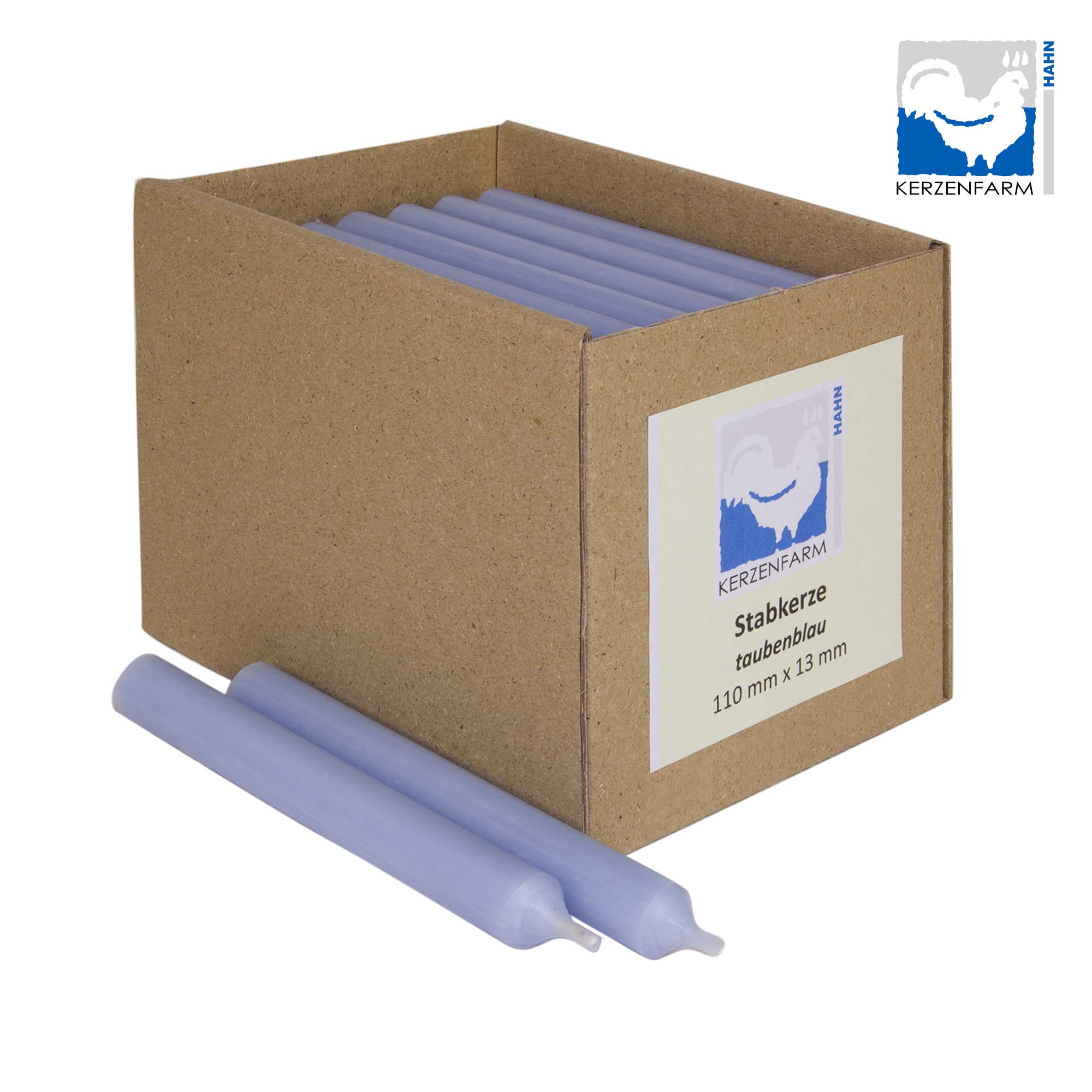 5 x Dünne Stabkerze/ Tischkerze H: 11 cm x 1,3 cm, taubenblau - NEU im 5er Pack