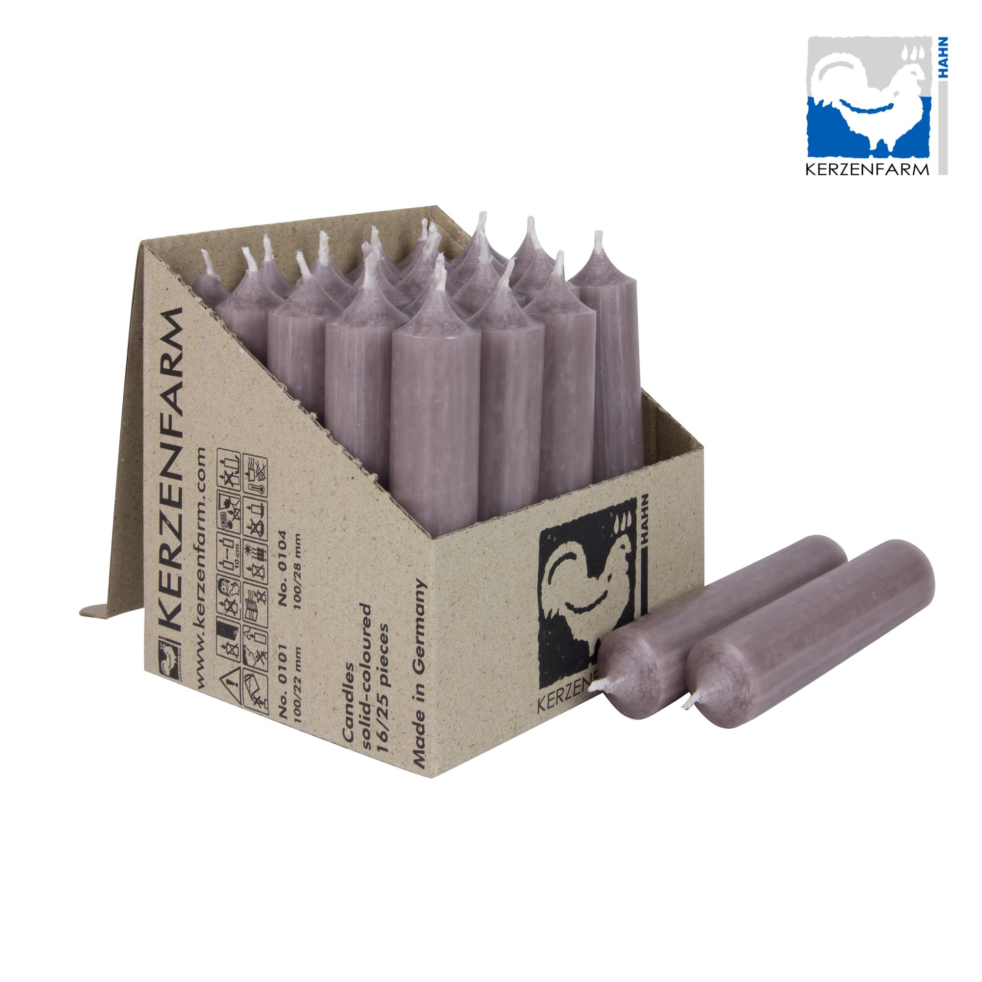 Stabkerze/ kurze Stabkerze schlamm - H: 10 x 2,2 cm