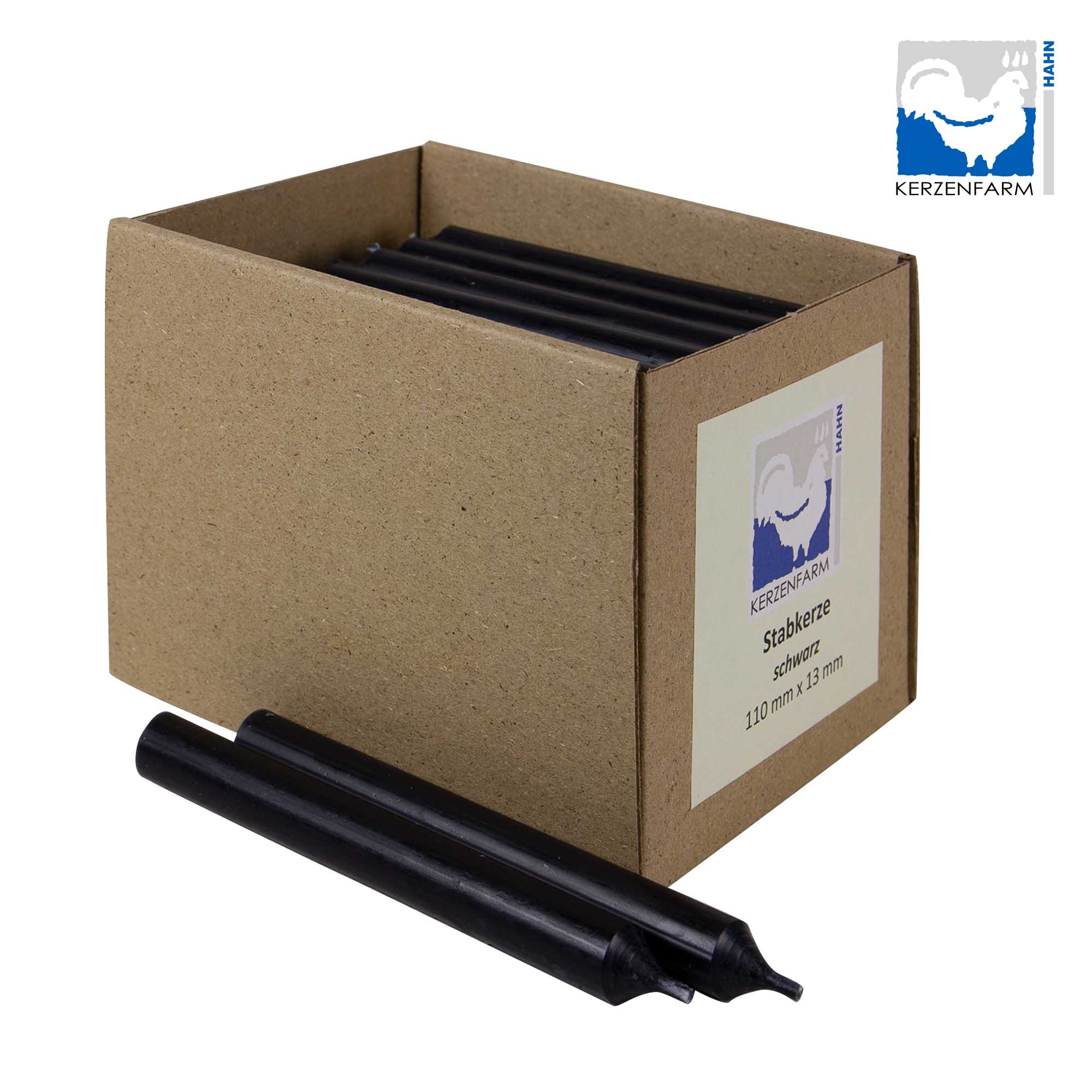 5 x Dünne Stabkerze/ Tischkerze H: 11 cm x 1,3 cm, schwarz - NEU im 5er Pack