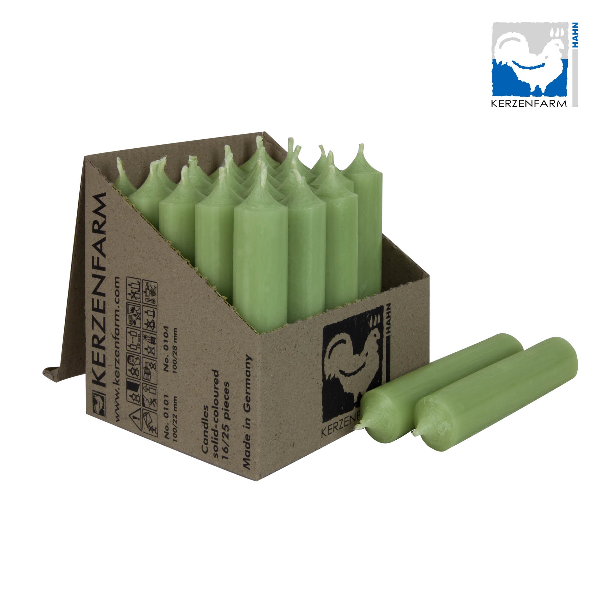 Stabkerze/ kurze Stabkerze jadegrün - H: 10 cm x 2,2 cm