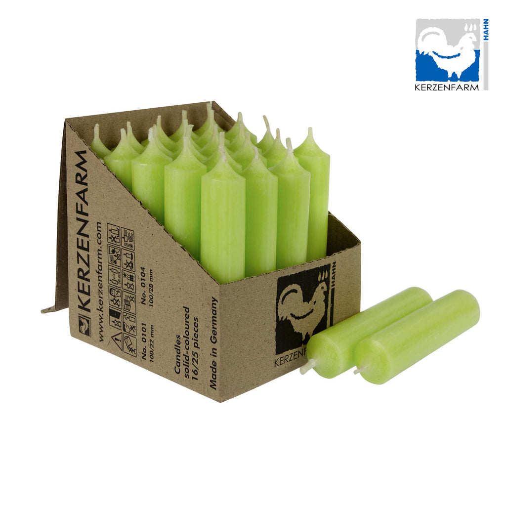 Stabkerze/ kurze Stabkerze pastellgrün - H: 10 x 2,2 cm