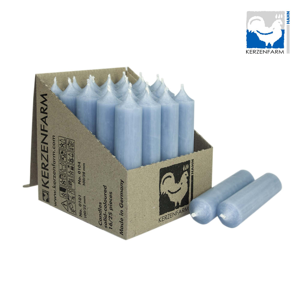 Stabkerze/ kurze Stabkerze taubenblau - H: 10 x 2,2 cm
