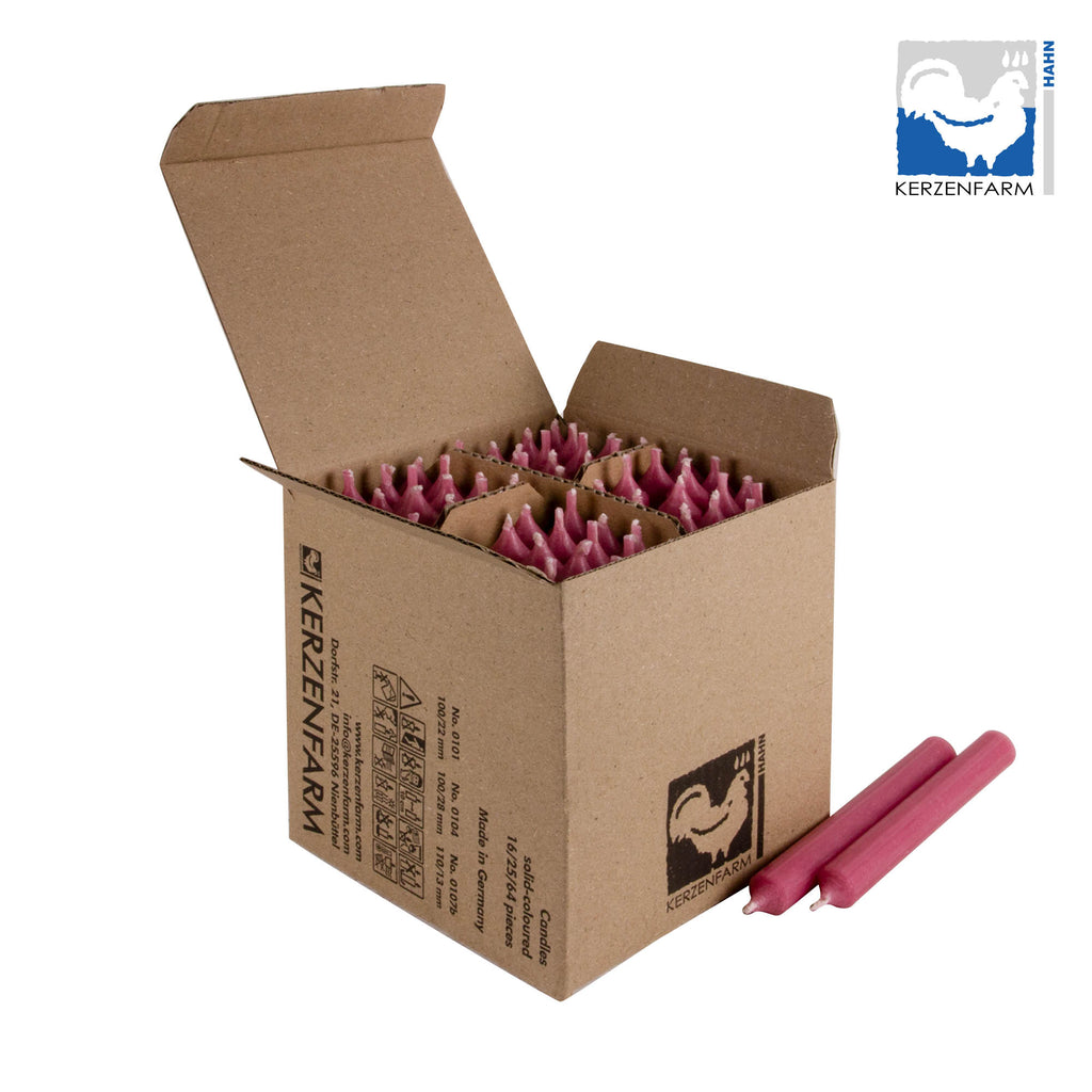 5 x Dünne Stabkerze/ Tischkerze H: 11 cm x 1,3 cm, altrosa - NEU im 5er Pack