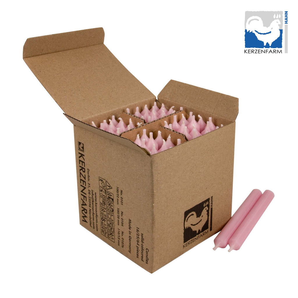 5 x Dünne Stabkerze/ Tischkerze H: 11 cm x 1,3 cm, pastellaltrosa - NEU im 5er Pack