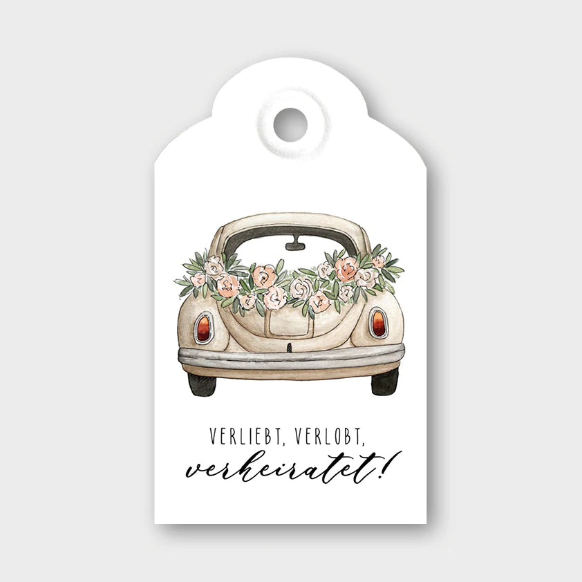 Geschenkanhänger "Hochzeit" - Verliebt, Verlobt, Verheiratet!