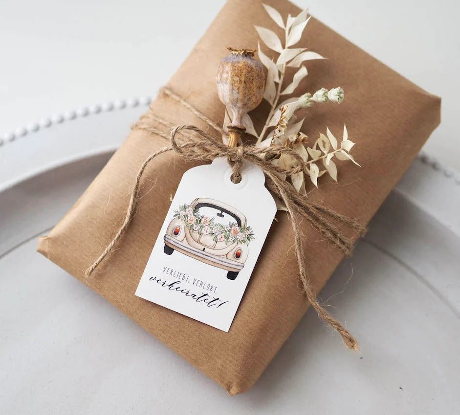 Geschenkanhänger "Hochzeit" - Verliebt, Verlobt, Verheiratet!