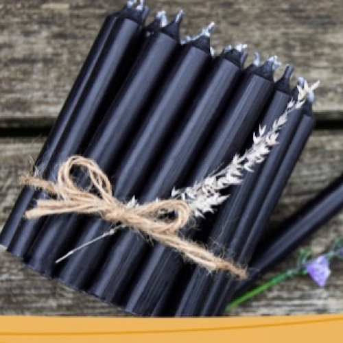 5 x Dünne Stabkerze/ Tischkerze H: 11 cm x 1,3 cm, schwarz - NEU im 5er Pack