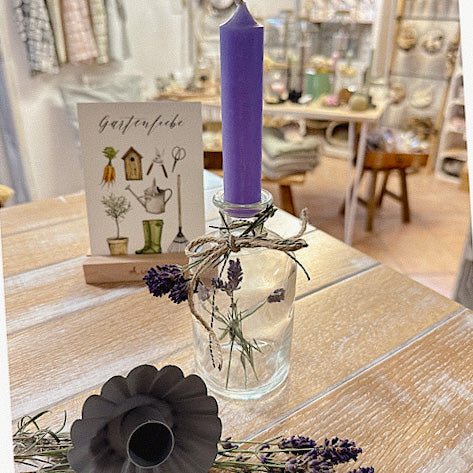 Glasflasche/ Kerzenhalter oder Vase - 12 cm