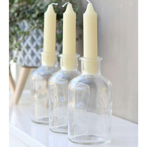 Glasflasche/ Kerzenhalter oder Vase - 12 cm