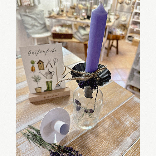 Glasflasche/ Kerzenhalter oder Vase - 12 cm