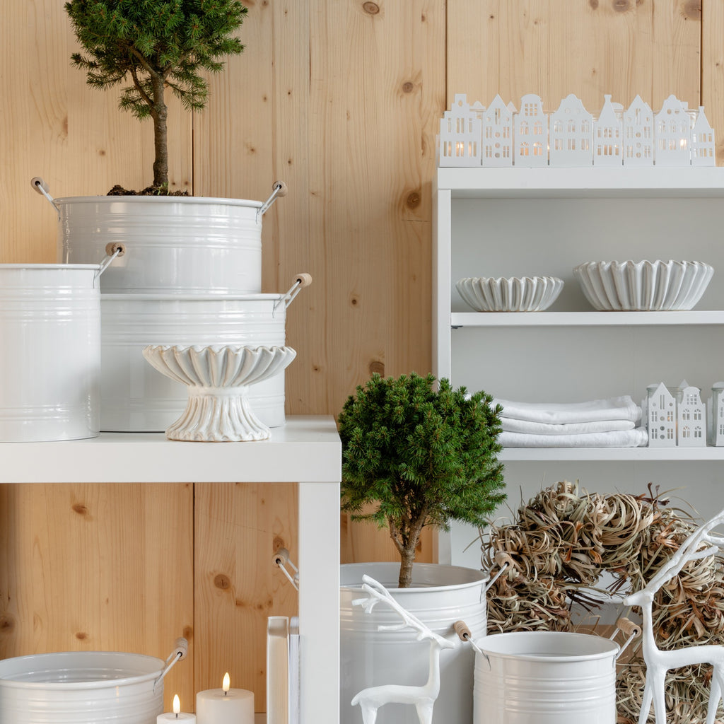 Dekoschale Nevan, Keramik, matt weiß - 20 cm