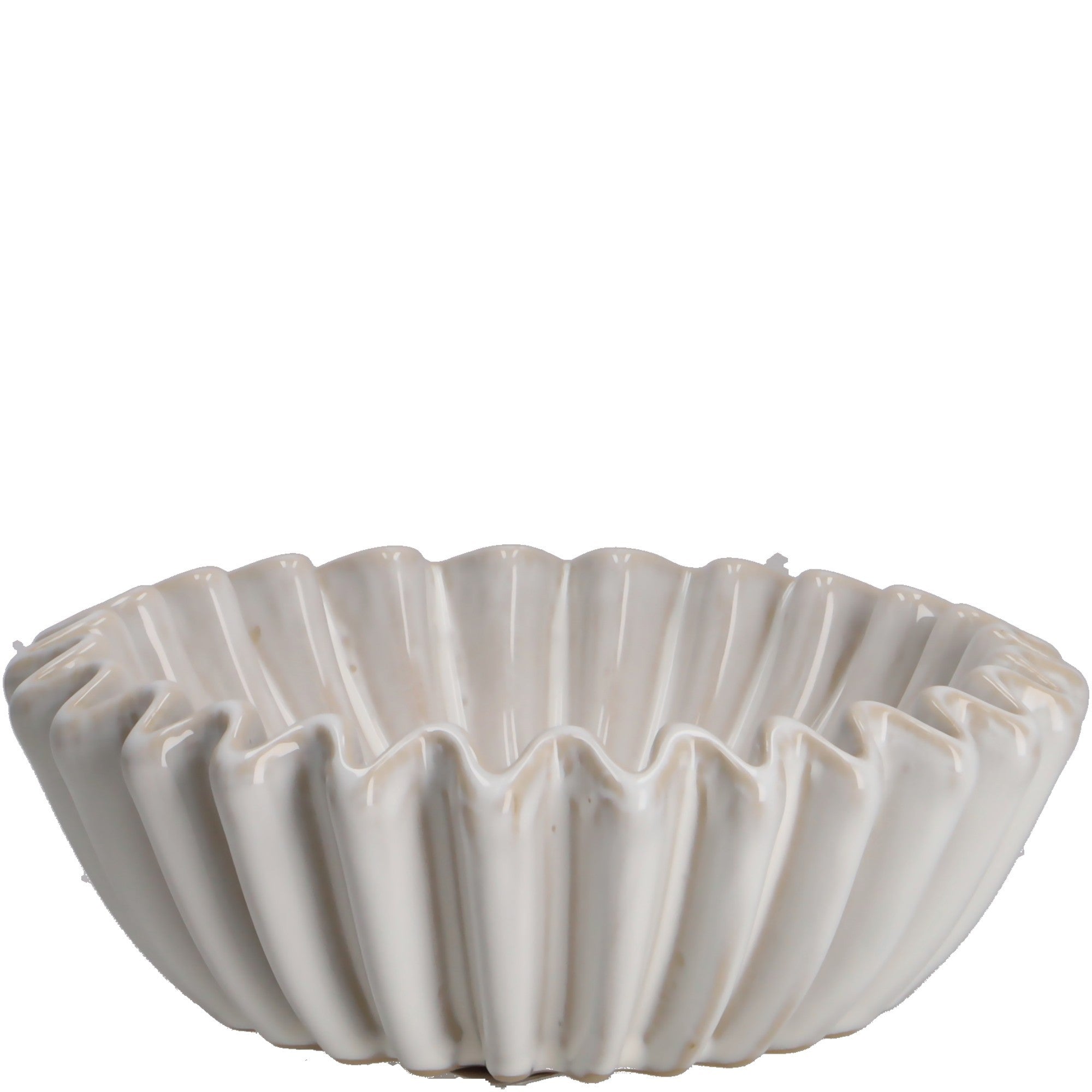 Dekoschale Nevan, Keramik, matt weiß - 20 cm