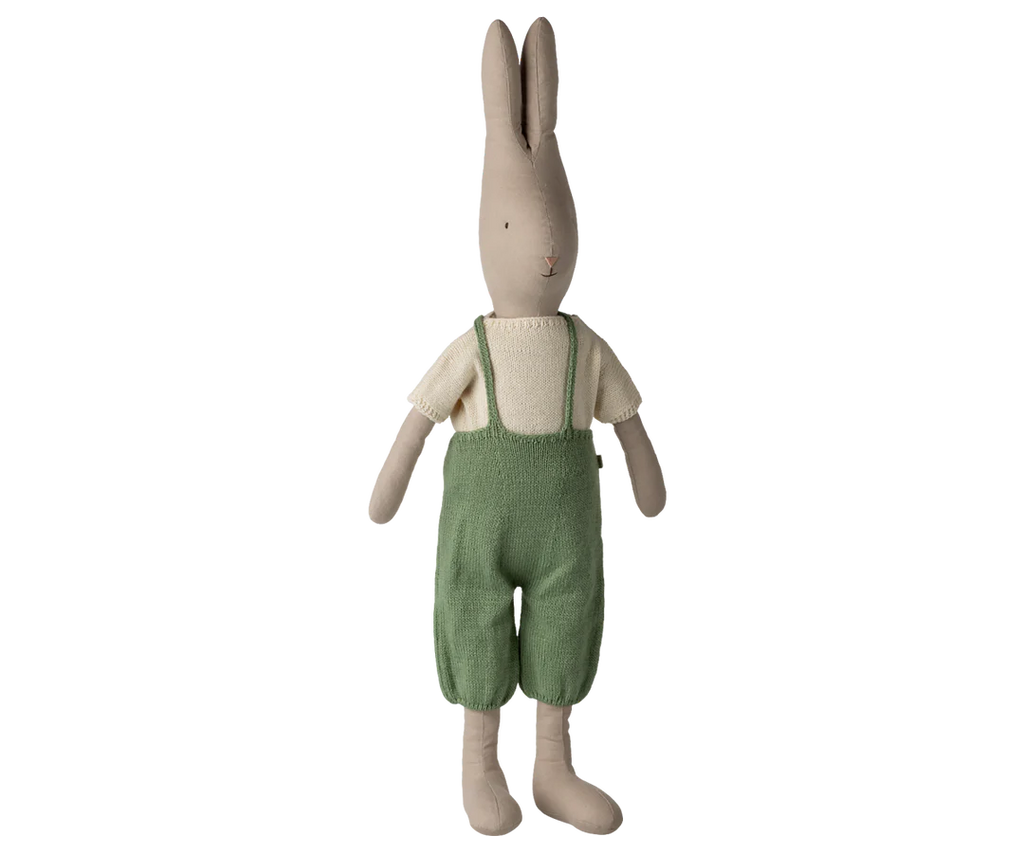 Maileg Hase, Größe 5 - Junge mit Strickhemd und Overall - 70 cm