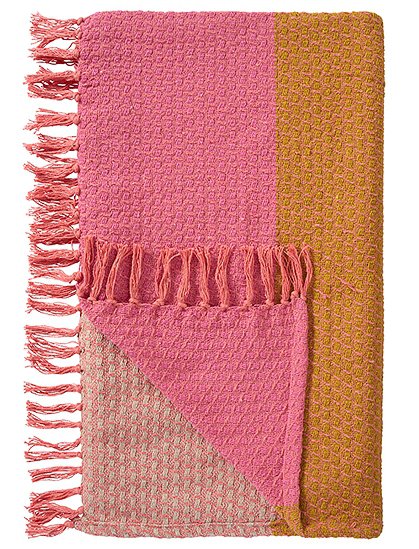 Plaid/ Decke pink/ orange - 130 x 160 cm