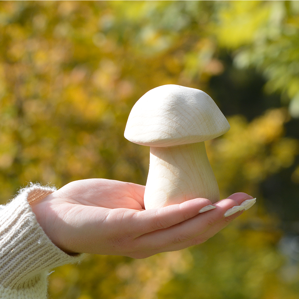 Zirbenholz Steinpilz, natur - 10 cm