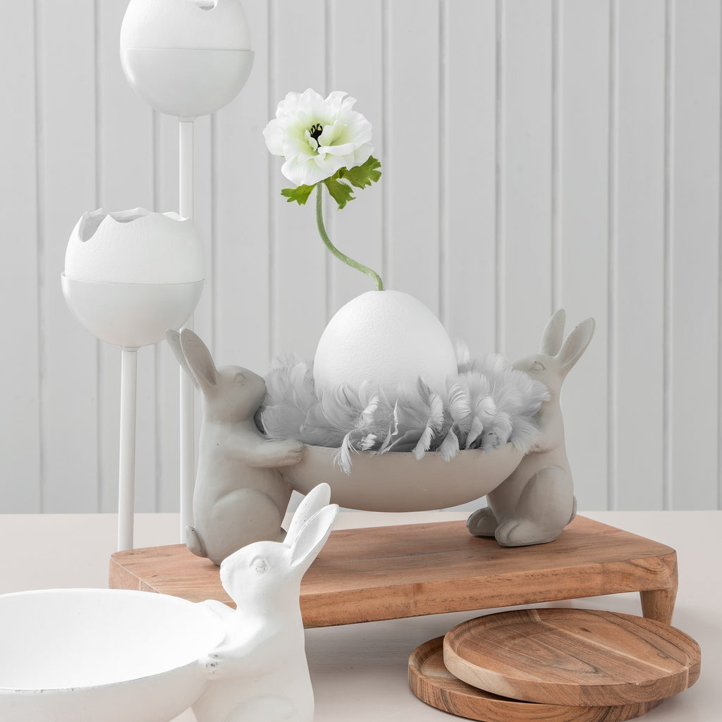 Poly Straußenei, weiß - 14,5 cm