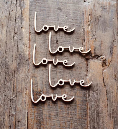 Schriftzug Love mini/ Geschenkanhänger - 2er Set