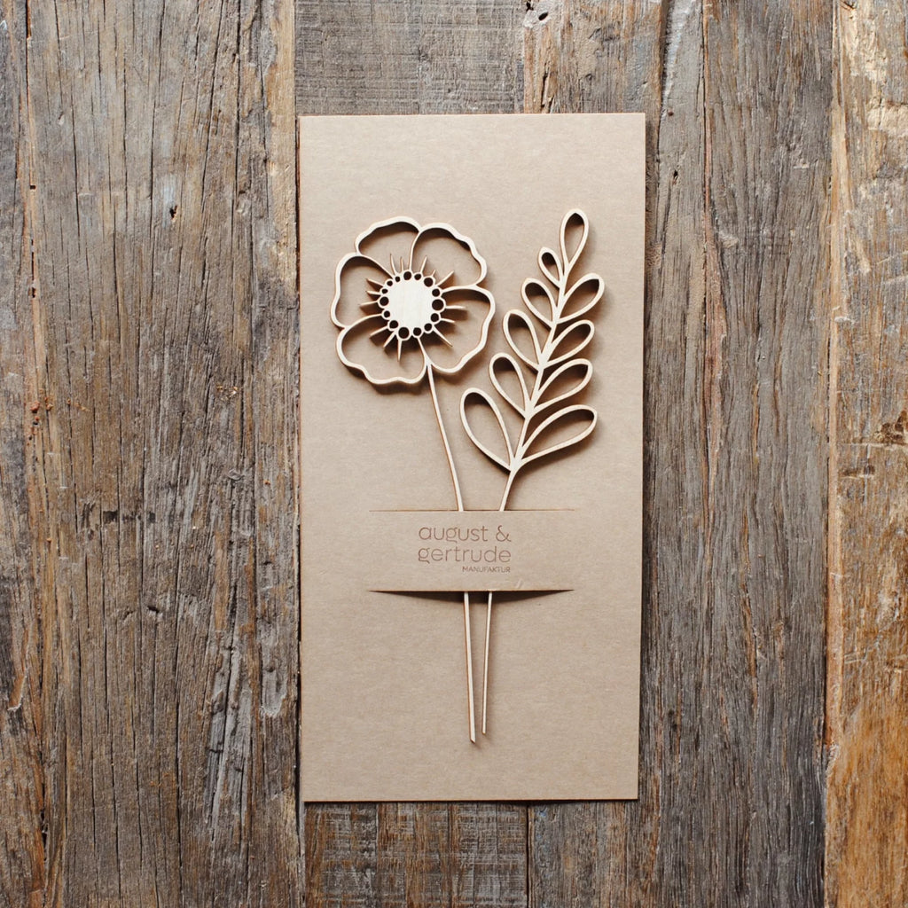 Universal Blister/ Verpackung auf Kraftkarton - für Lasercut Blüten