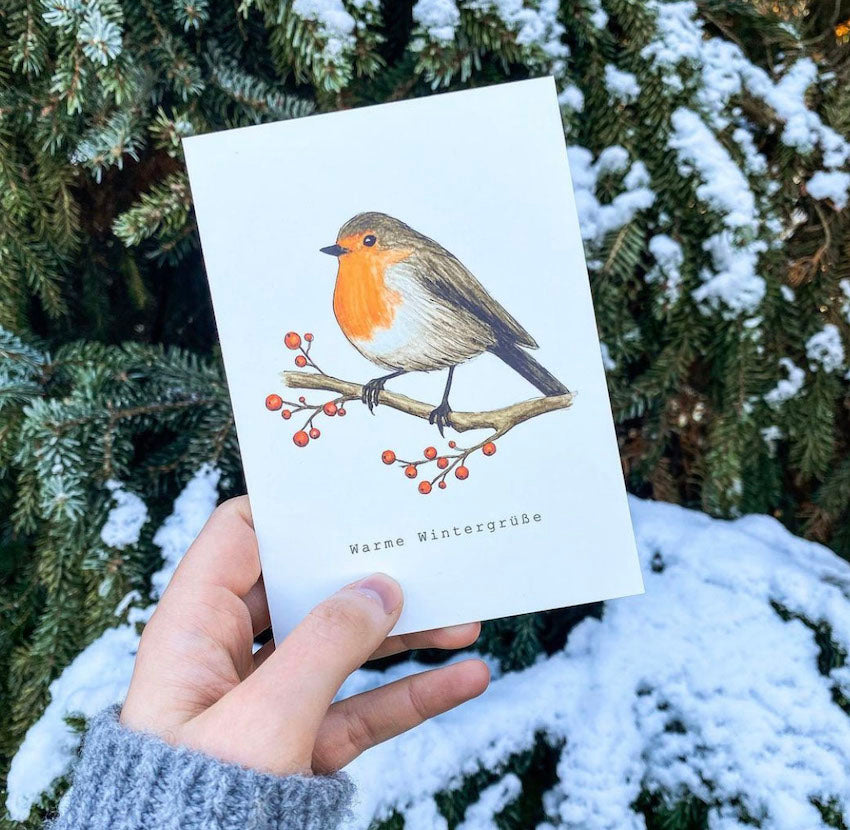 Postkarte "Wintervogel" - A6