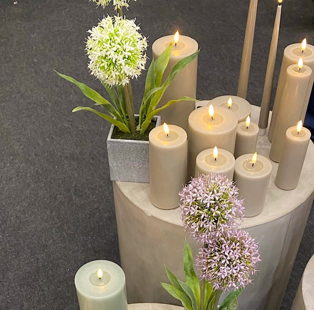 LED Stumpenkerze SAND Deluxe Homeart - Ø7,5 X H 15 cm