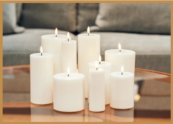 LED Stumpenkerze weiß Deluxe Homeart - Ø10 X H 15 cm