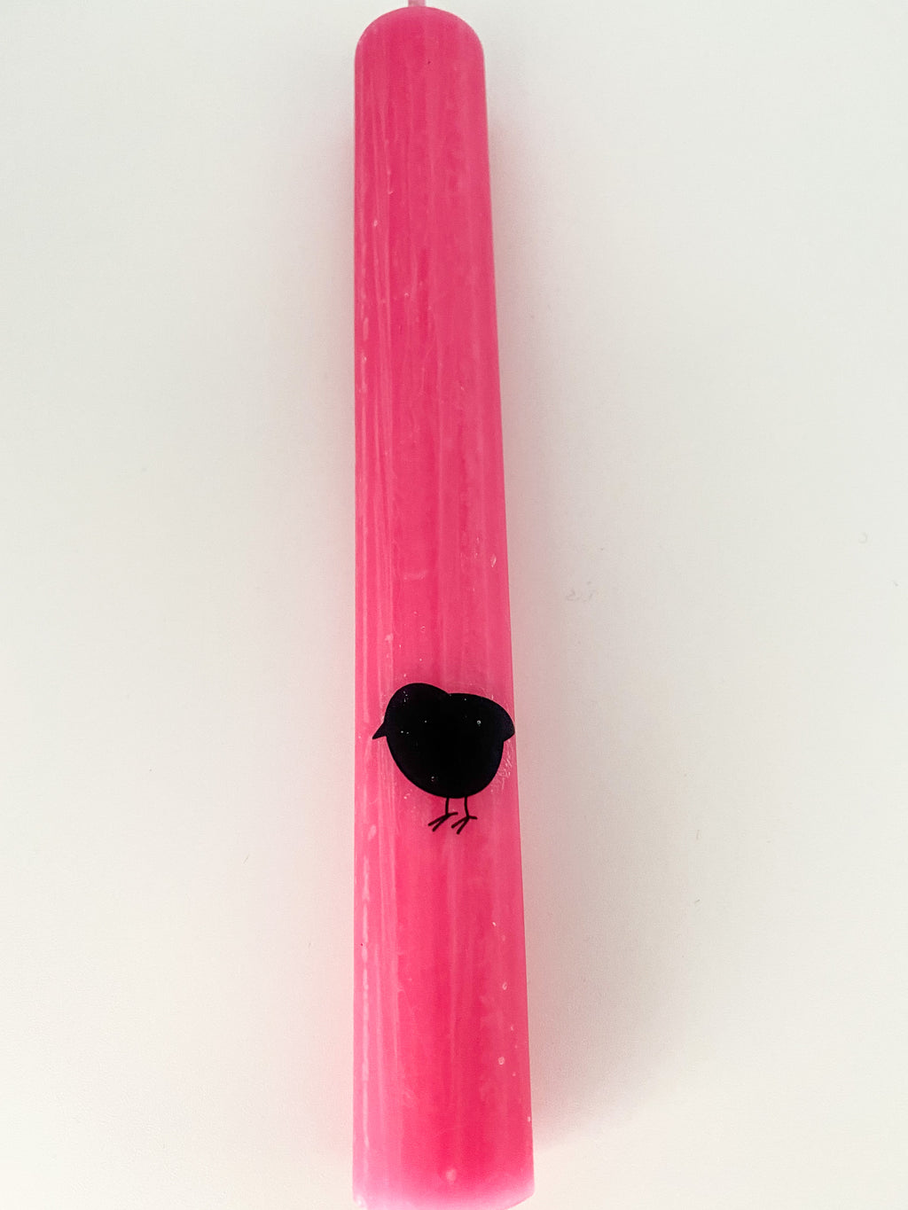 Stabkerze schwarzer kleiner Vogel - pink