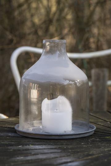 Kerzentablett/ Tablett/ Untersetzer mit Kante, Zink - Ø: 19,5 cm