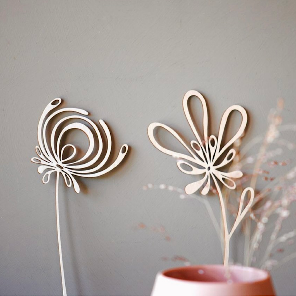 Holzblüte/ Lasercut "Flora" - 18 cm
