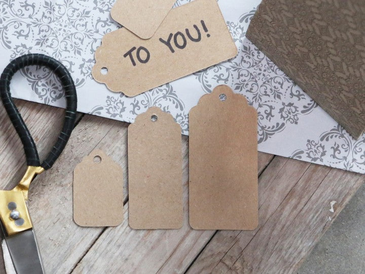 Geschenkanhänger/ Anhänger neutral Papier, natur - 10er Set