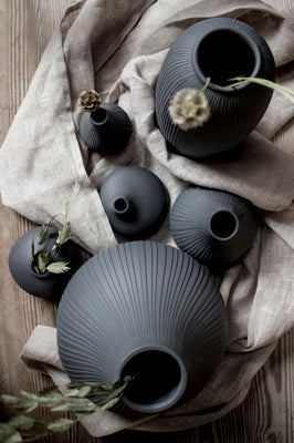 Vase Ekenäs Keramik, large - dark grey