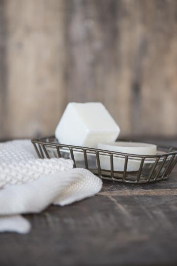 Seifenschale klar mit Metallständer