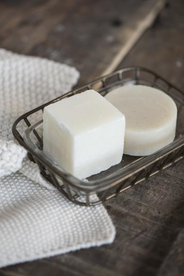 Seifenschale klar mit Metallständer