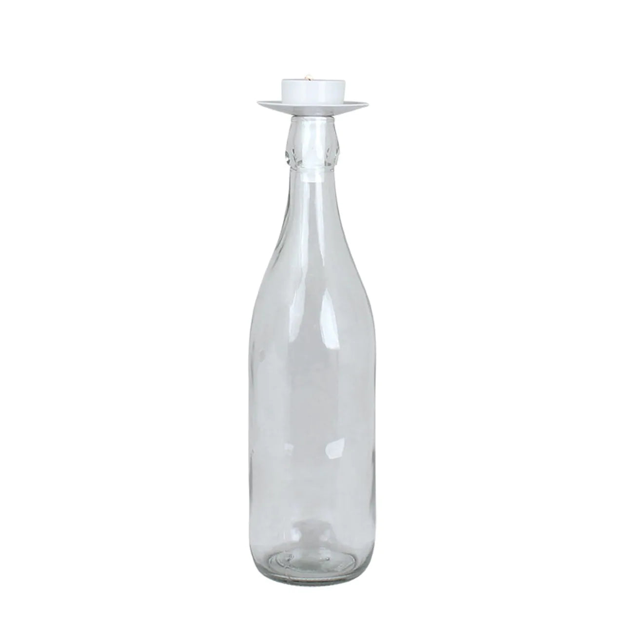 Teelichthalter/ Teelichtkerzenhalterr für Flasche - weiß