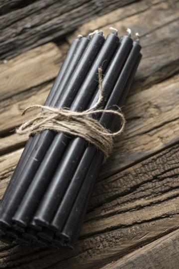Pencil Kerze/ dünne Stabkerze schwarz Ø:1,3 H:20