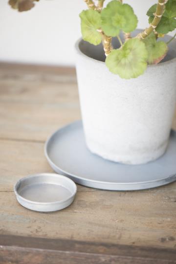 Kerzentablett/ Tablett/ Untersetzer mit Kante, Zink - Ø: 22 cm