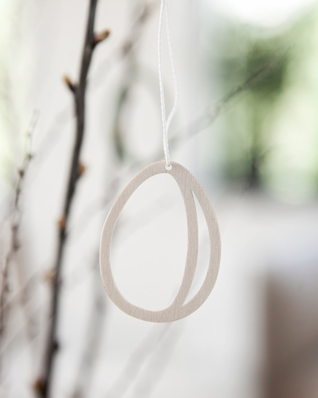 Holzei/ Ei Getlinge, Anhänger - white