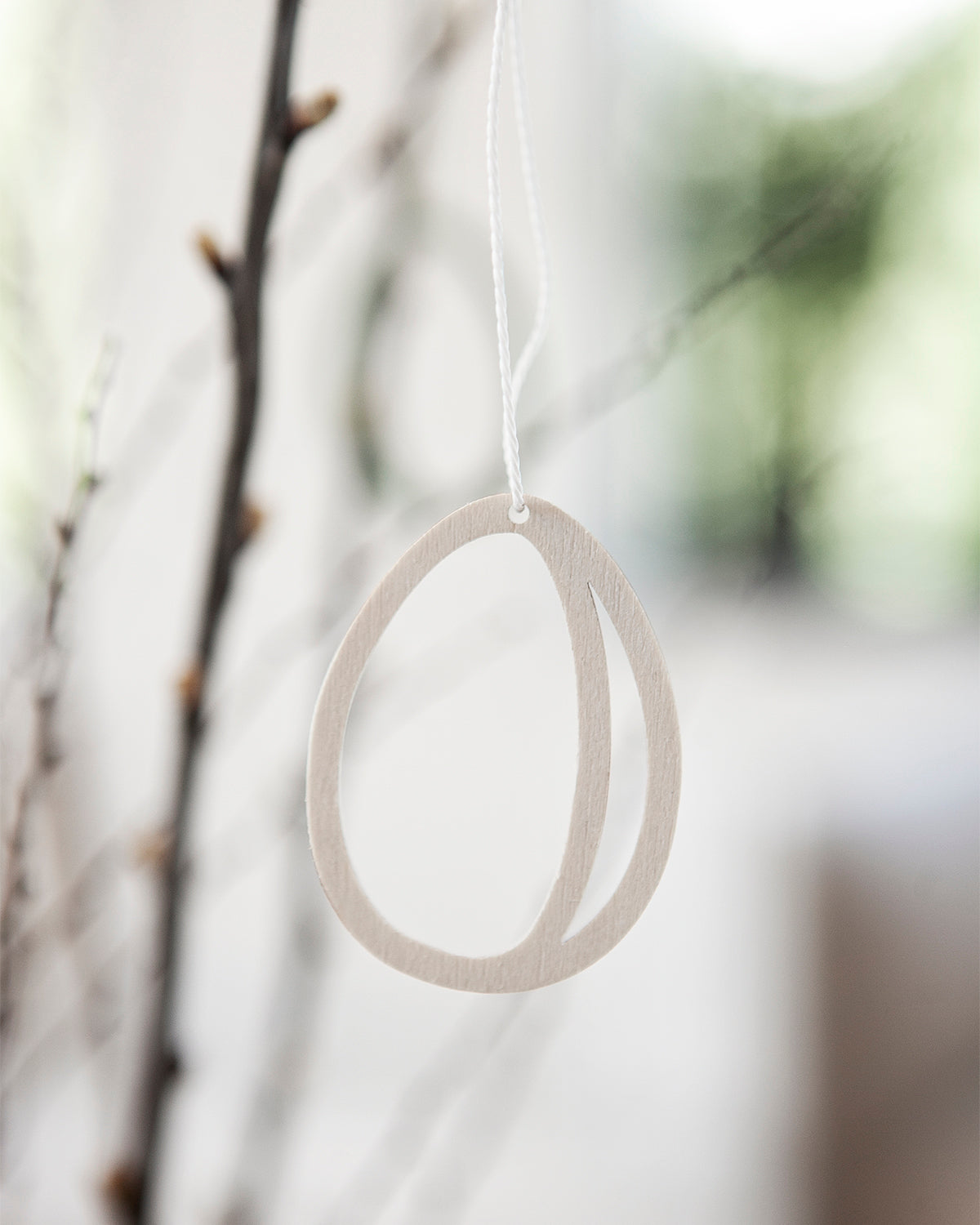 Holzei/ Ei Getlinge, Anhänger - white