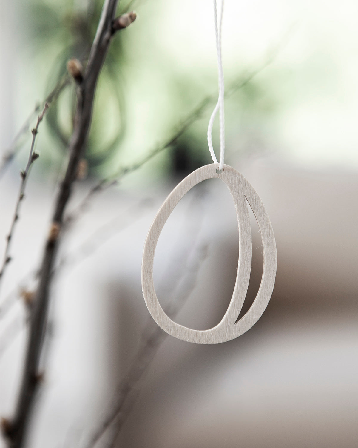 Holzei/ Ei Getlinge, Anhänger - white