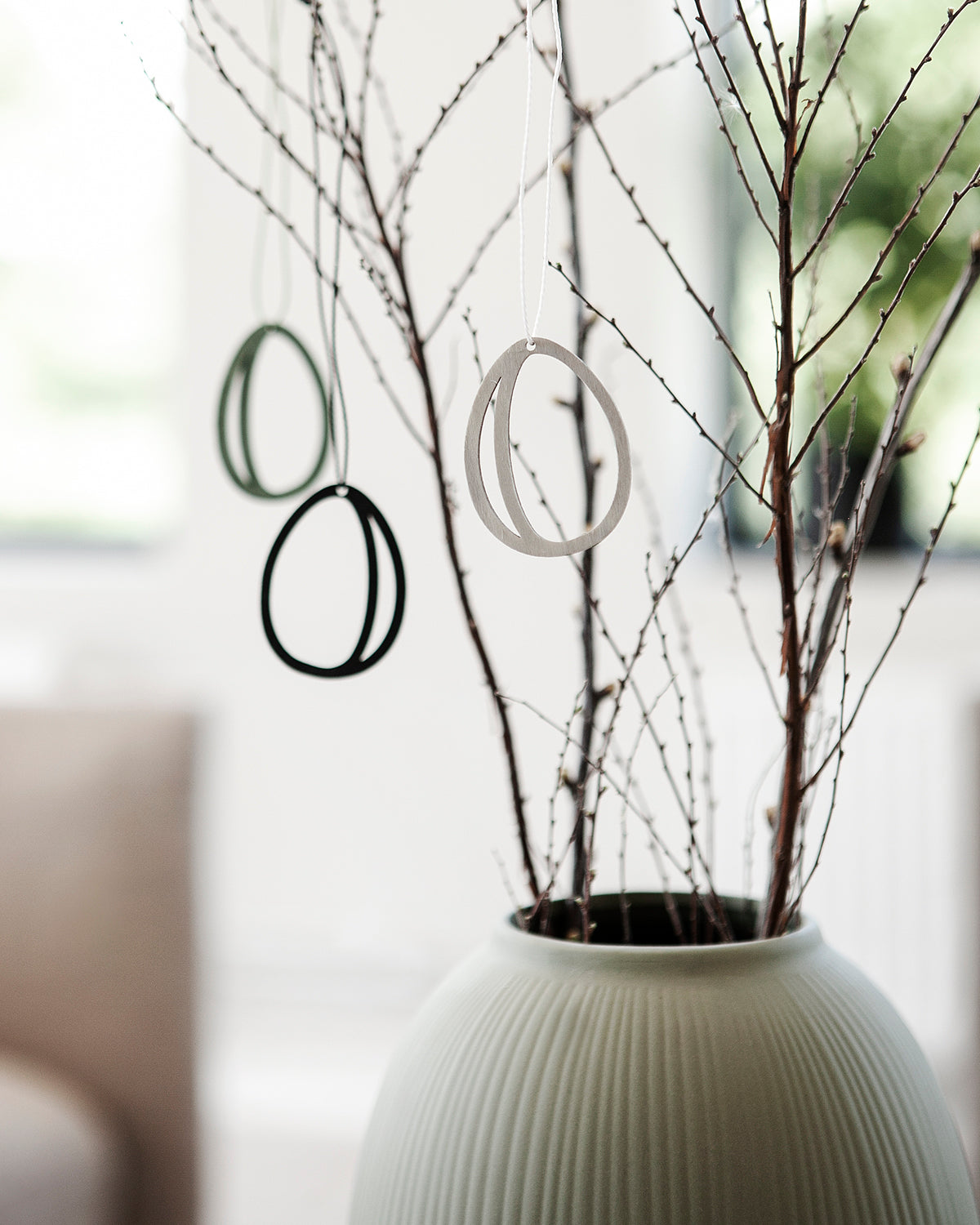 Holzei/ Ei Getlinge, Anhänger - green