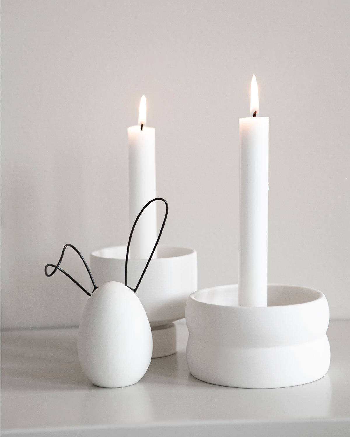 Osterei Linnea mit Hasenohren, white - large