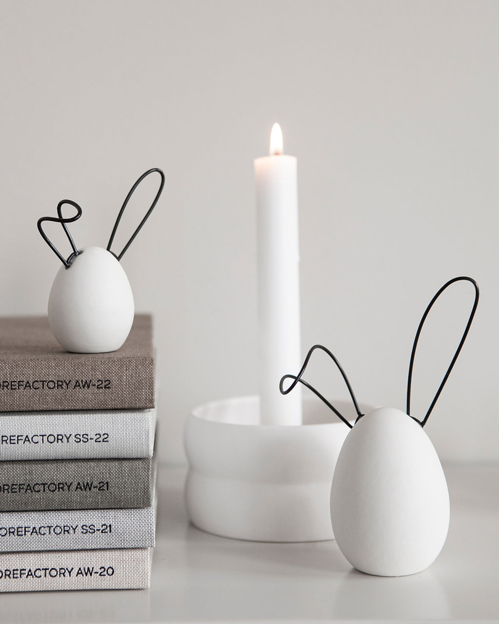 Osterei Linnea mit Hasenohren, white - large